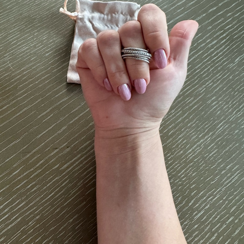 David Yurman Silver Stacked Rings